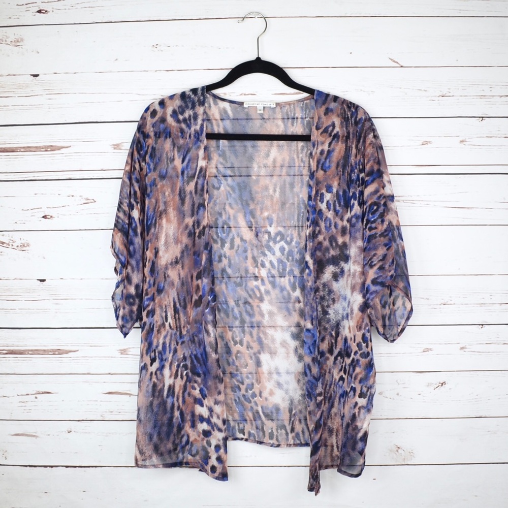 Leopard Print Chiffon Kimono